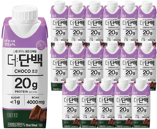 더단백 드링크 초코, 250ml, 18개