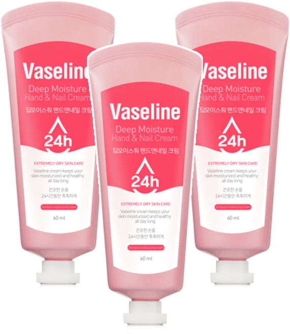 시투와이 바세린 24h 딥 모이스춰 핸드 앤 네일 크림, 60ml, 3개