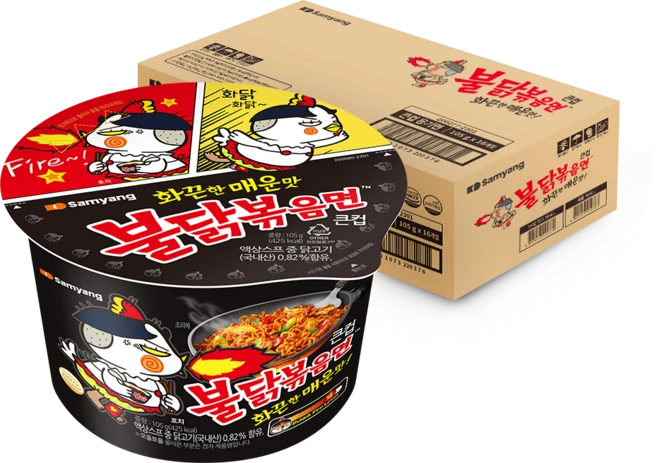 불닭볶음면 큰컵 105g, 16개