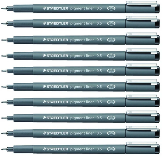 스테들러 피그먼트 라이너 308 잉크펜 0.5mm, 블랙, 10개