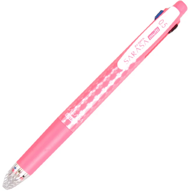 제브라 볼샤 사라사 4색 볼펜 0.5mm + 샤프 0.5mm J4SA11, 핑크, 1개