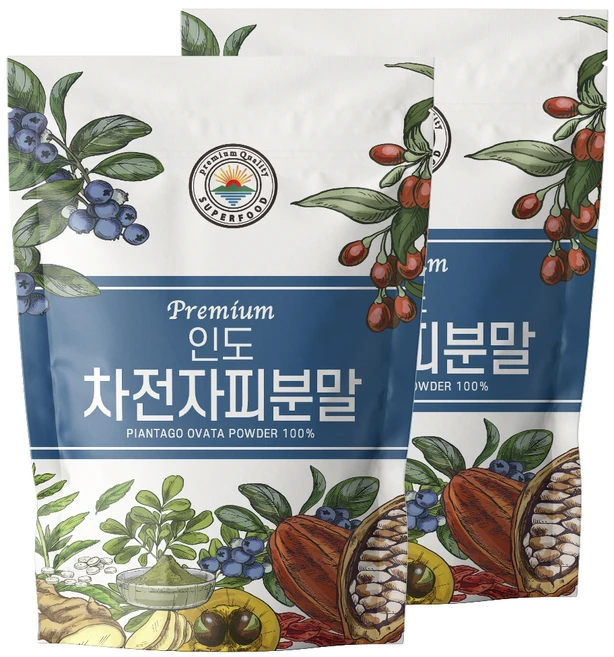 해나식품 인도 차전자피분말, 500g, 2개
