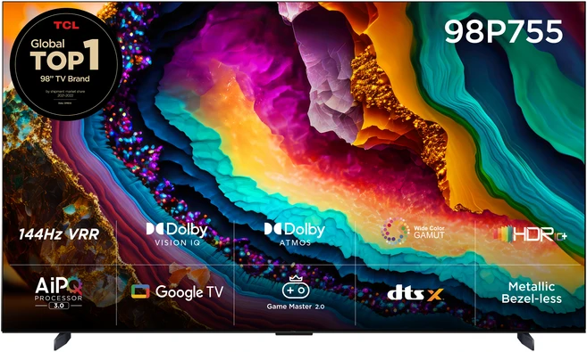 TCL 4K UHD LED 스마트TV, 248cm(98인치), 98P755, 벽걸이형, 방문설치