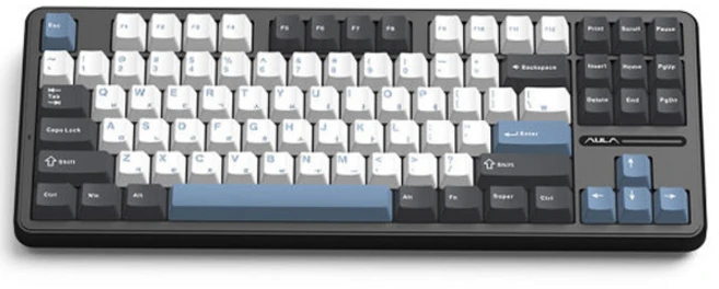 AULA 아우라 독거미 유무선 기계식 키보드, 블랙, F87 Pro, 저소음 피치축