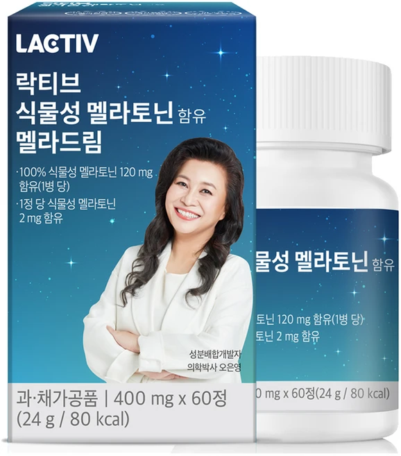 락티브 식물성 멜라토닌 함유 멜라드림, 60정, 24g, 1개