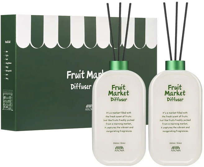 에이로마 후르츠마켓 디퓨저 550ml 2개입, 1개, 휘그먼트