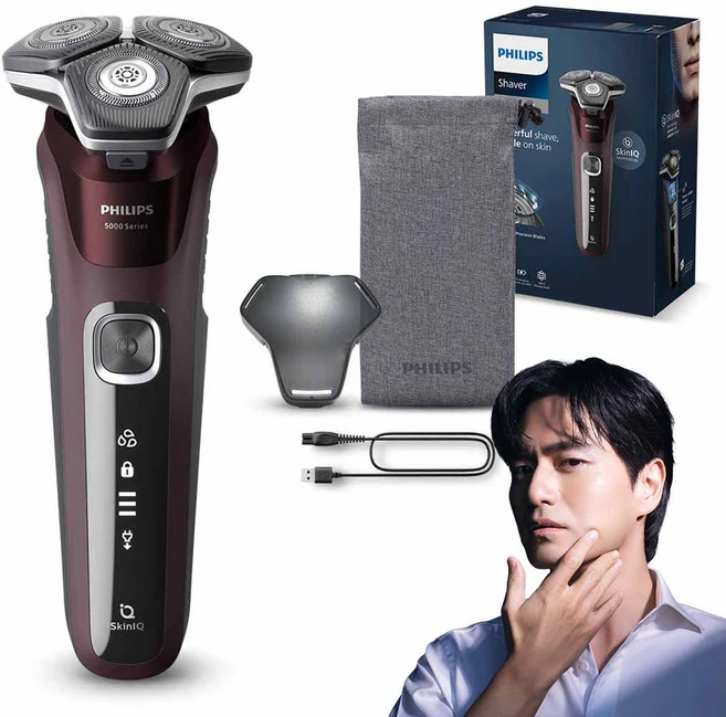 필립스 SkinIQ 5000 시리즈 전기면도기, S5881/12, 버건디레드