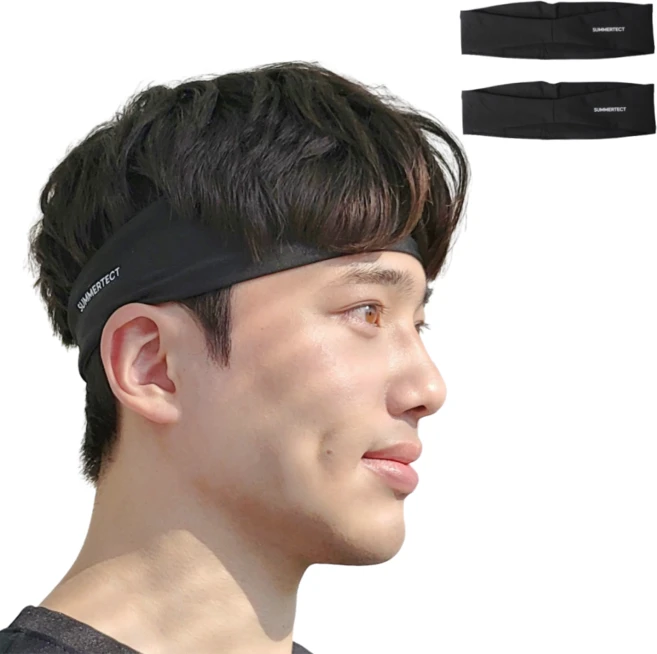 써머텍트 기능성 헤어밴드, 블랙, 2개