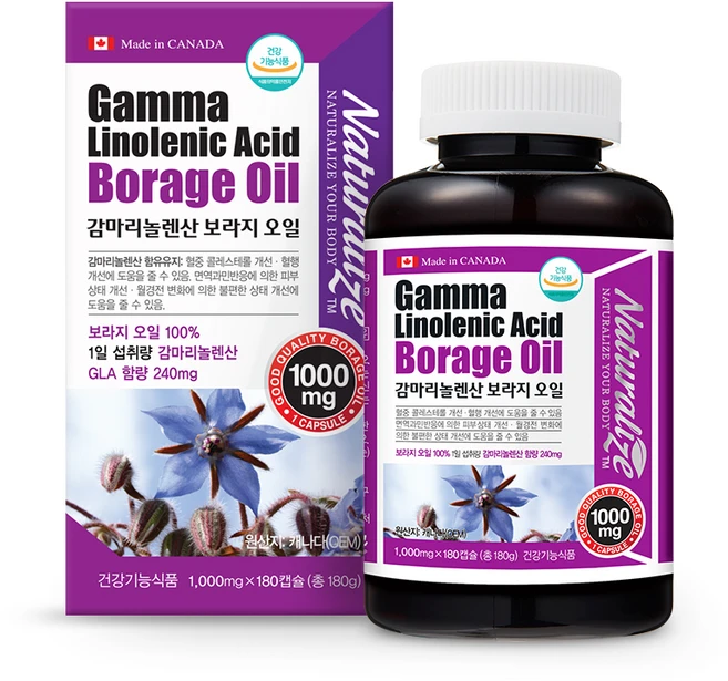 네추럴라이즈 감마리놀렌산 보라지오일, 180정, 1개