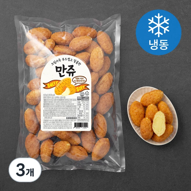 크림가득 부드럽고 달콤한 만쥬 (냉동), 600g, 3개