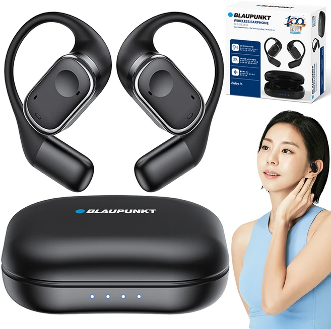 블라우풍트 BLP-OE383K AAC ENC 노이즈 캔슬링 오픈형 귀걸이형 Hi-Fi 블루투스 이어폰, 일상생활용