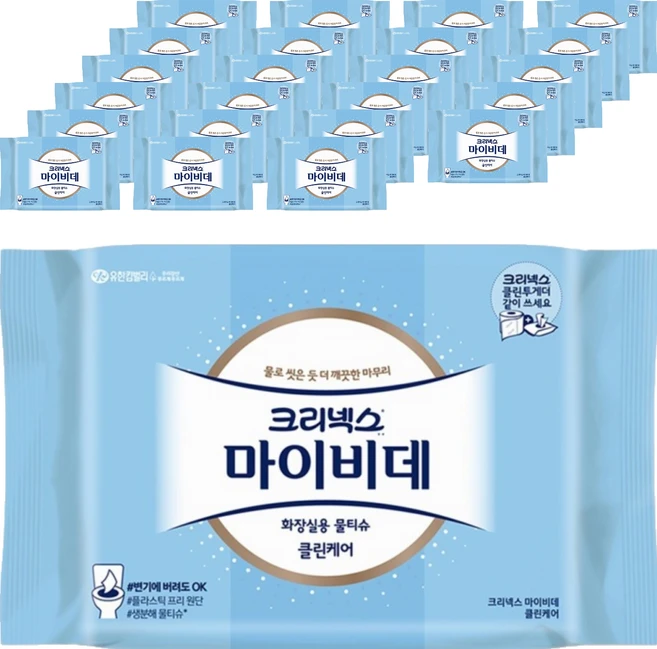 마이비데 클린케어 화장실용 비데티슈 휴대형, 46매, 24개