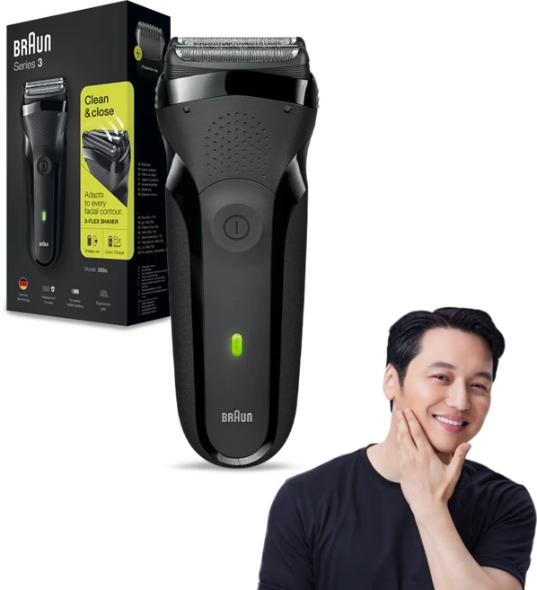 BRAUN 시리즈3 전기면도기, 300s, 블랙