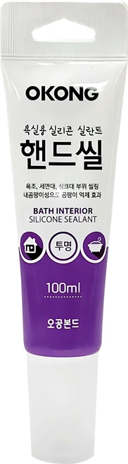 오공 욕실용 실리콘 핸드씰 투명 100ml, 1개