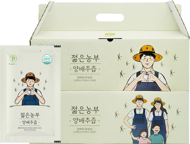 푸릇담 국내산 젊은농부 양배추즙, 100ml, 100개