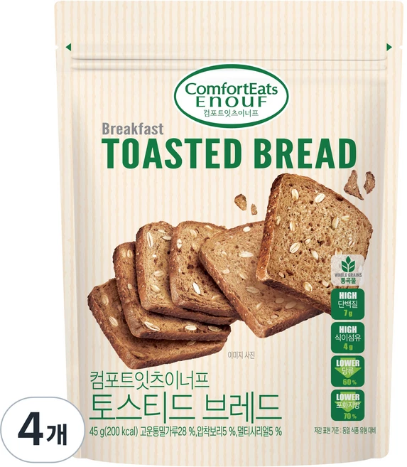 컴포트잇츠이너프 토스티드 브레드, 4개, 45g