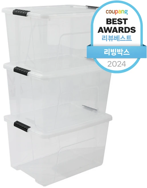 아이리스 리빙박스 DDTB, 투명, 3개