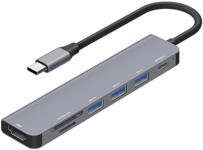 홈플래닛 7포트 USB 3.0 멀티허브, 87W PD 고속 충전, DeX 미러링 (HUB7C-L)