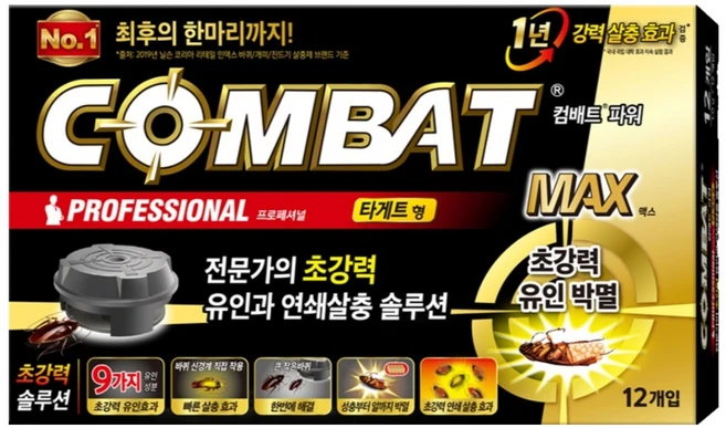 컴배트 파워 바퀴용 유인살충제 타게트형, 12g, 1개