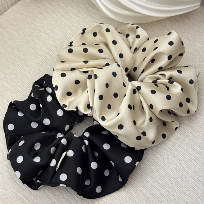 로시끌레르 도트 빅사이즈 쉬폰 스크런치 2종 세트