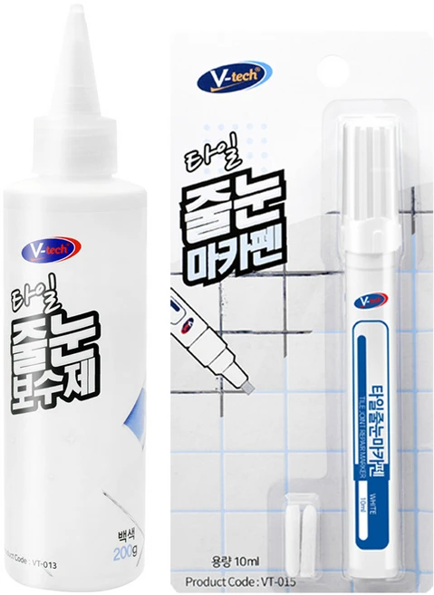 Vtech 이지 타일 줄눈 보수제 + 마카펜 세트, 1세트