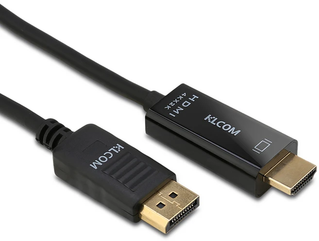케이엘컴 Ver 1.2 DP to HDMI 케이블 단방향, 1개, 1.8m