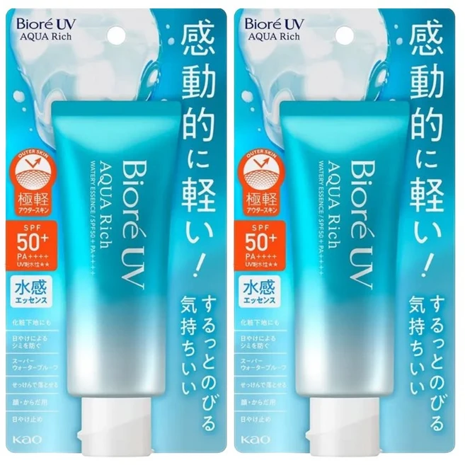 비오레 UV선크림 아쿠아리치 워터리 에센스 SPF50+ 70g 1개 2개 3개