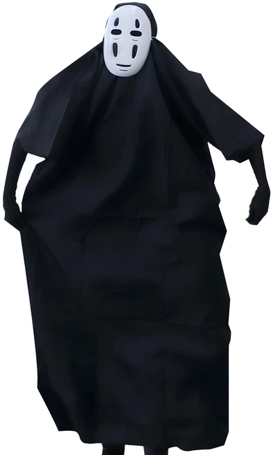 스투피드 남성용 가오나시 할로윈 코스프레 3종 풀세트, 블랙 + 화이트, 1세트