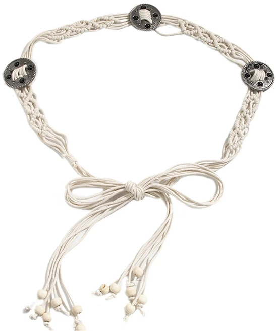 빈티지 보헤미안 짠 벨트 여성 패션 수제 크로 셰 뜨개질 밧줄 소녀 여행 허리 밴드 휴가 Wasit 벨트