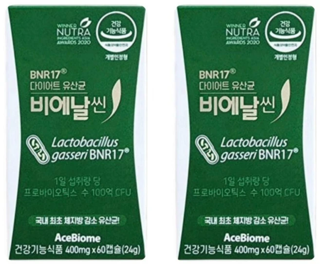 김희선유산균 BNR17 비에날씬 모유유산균 장건강 체지방감소 60캡슐, 60정, 2박스