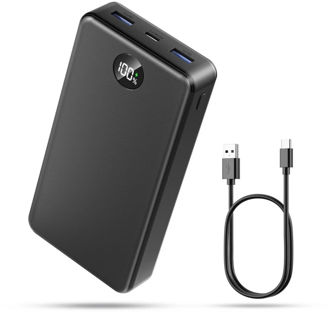 UOOFON 30000mAh PD 22.5W QC3.0 고속 대용량 보조배터리, 잔량표시, 3대 동시 충전 (P1)