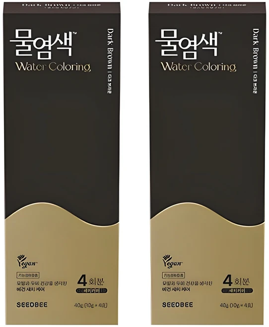 씨드비 프리미엄 물염색 시즌2 4p, 다크브라운, 2개