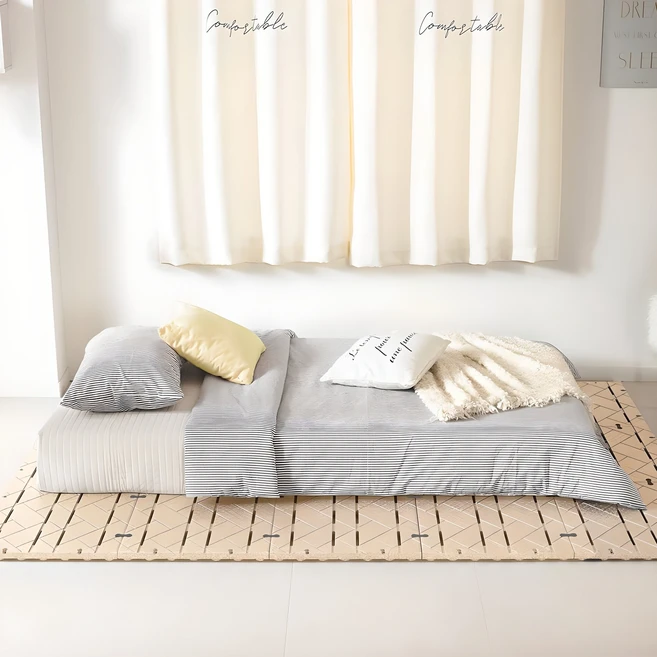 알뜨리 매트리스 받침대 싱글 더블 겸용, 베이지