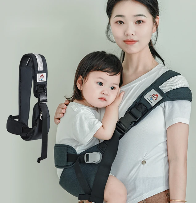 벡서 초경량 폴딩 쿨 신생아 아기띠 힙시트, 블랙