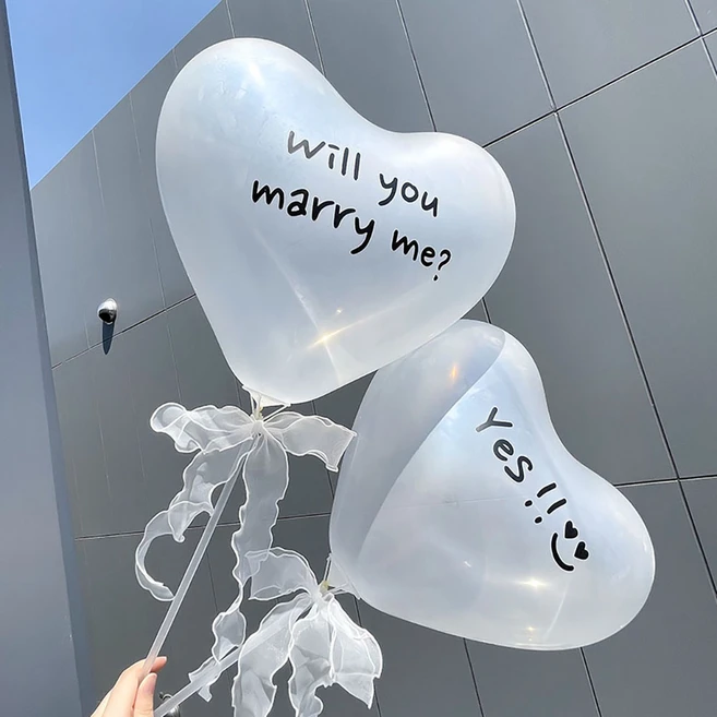 파티앤온 셀프 웨딩 촬영 프로포즈 하트 풍선 세트, 기본