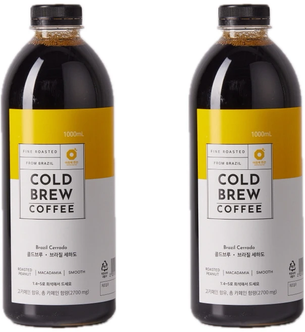 아침에한잔 세하도 더치커피 콜드브루 원액, 2개, 1개입, 1L