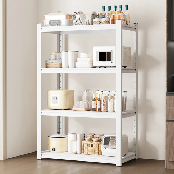 투에스리빙 무볼트 조립식 철제 선반, 4단, 화이트