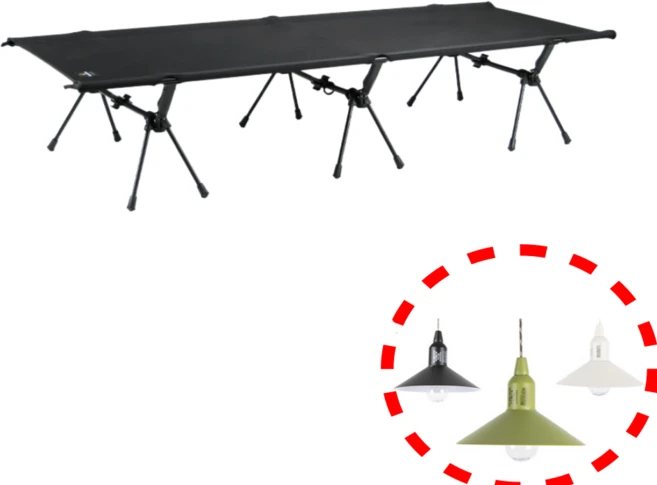 몬테라 시에스타1 W코트+풀다운랜턴 야전침대 경량, 시에스타1 W코트(블랙)+풀다운랜턴