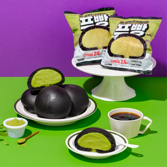빵켓 단백질25g 저당 고식이섬유 프로틴크림빵 프빵 녹차맛, 15개, 150g