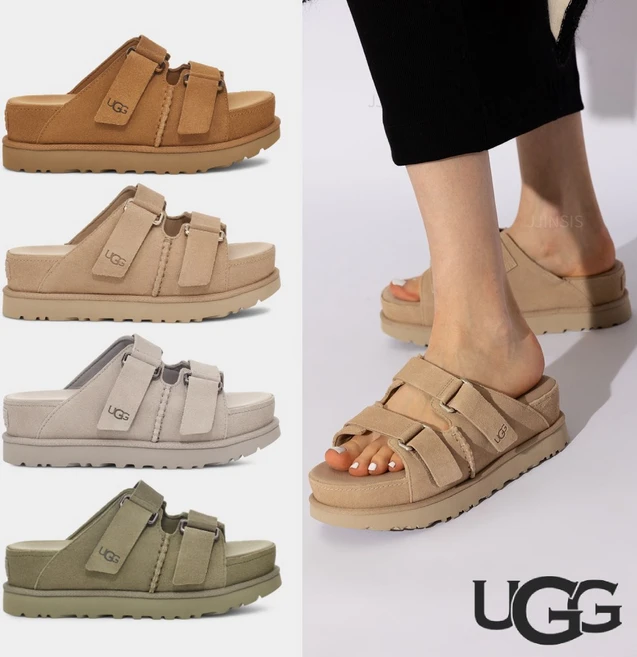 UGG Goldenstar Cross Slide 어그 여성 스웨이드 샌들 1155458