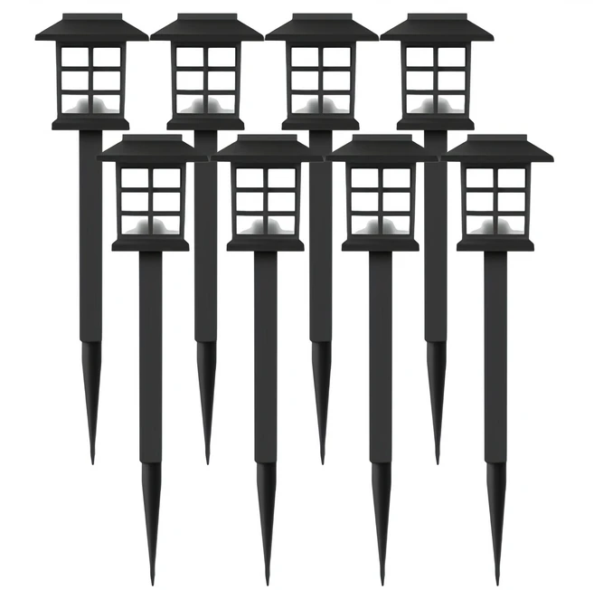 일상애착 태양광 정원등 미니격자 야외 캠핑조명 가로등 8개입, 백색
