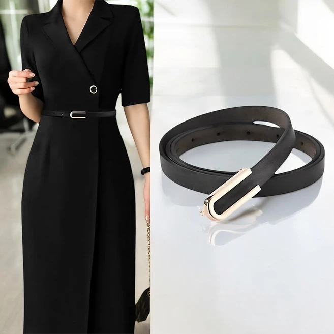 앞날앤 여성 원피스 슬림 가죽 벨트