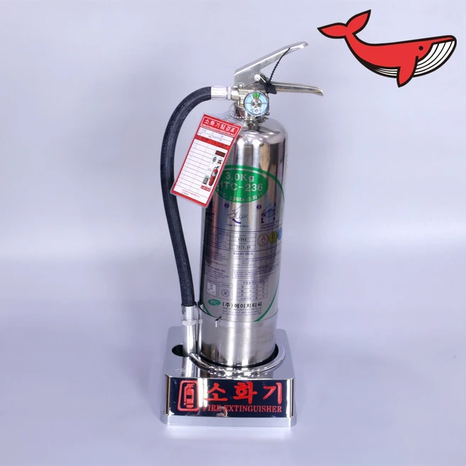 가스식 소화기 HFC-236fa 3kg 하론 할로겐 소화기 대체 가스계 청정 소화기 + 점검표 + 크롬받침대, 1개