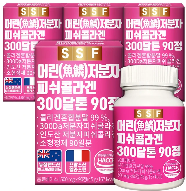 순수식품 어린 저분자 피쉬콜라겐 300달톤, 90정, 4개