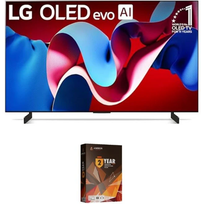 프리미엄 직구 안전배송 무료설치 LG OLED55C44년간의 앰버 보호 계획이 포함된 PUA 55인치 Evo C4 시리즈 OLED 스마트 TV (2024), 42, 2 Year