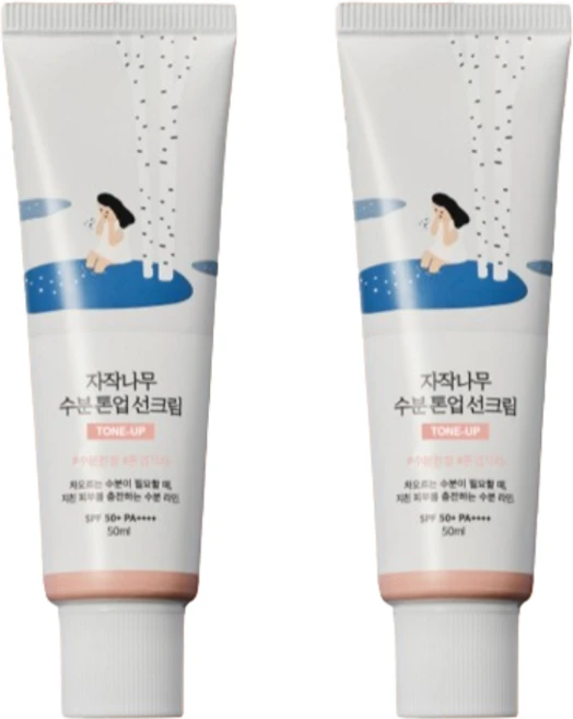 라운드랩 자작나무 수분 톤업 선크림 50ml+50ml 대용량, 50ml, 2개