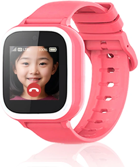 키즈폰 우들 스마트 키즈워치폰 통화 실시간위치추적 가능, GPS+Cellular, 4cm, 핑크
