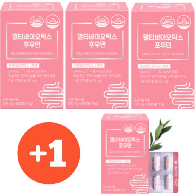 멀티유산균 멀티바이오틱스 포우먼 60캡슐 3박스 + 1박스, 60정, 4개