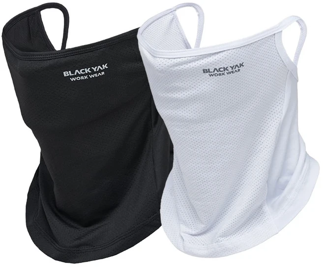 1+1 블랙야크 페이스스카프 쿨버프 귀걸이형 스카프 얼굴햇빛가리개 냉감소재 자외선 차단 마스크, 블랙+화이트