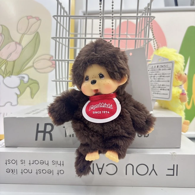 몬치치 키링15cm 마카롱 보딩 캐릭터 커플 서있는 모습이 장난감 인형으로 변신했다, 갈색, 1개